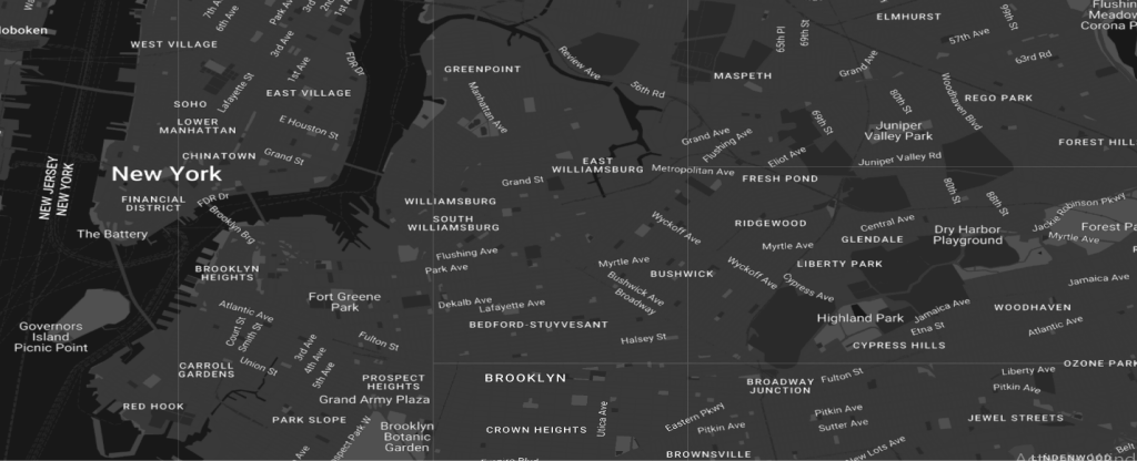 Map of New York, Brooklyn, and Queens